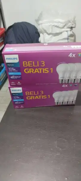 BELI 3 GRATIS 1  LAMPU PHILIP BULB LED MY CARE 10 WATT