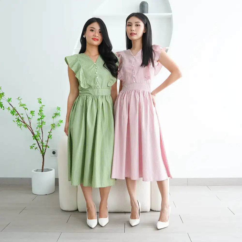 GEMMA STRIPE DRESS [JUAL MURAH BARANG CUCI GUDANG]