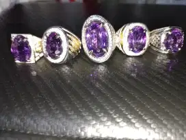 Amethyst citrine safir cincin komplit