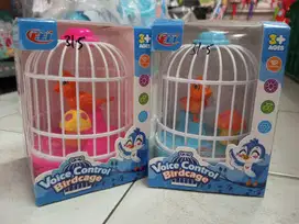 Mainan anak burung sangkar baterai