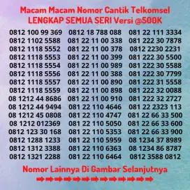 Nomor Cantik Telkomsel Kartu Perdana Simpati Semua Seri LENGKAP @500K