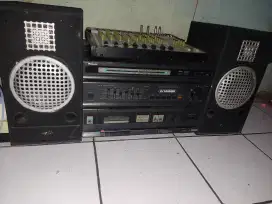 Radio tape amplifier karaoke  panasonic vintage semua normal ori