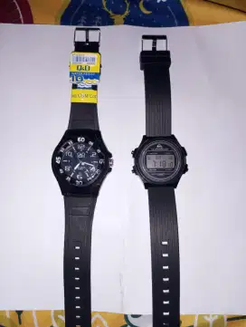 Jam tangan Q&Q dan jam tangan quick silver all black edition