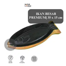 Dapur Logam Cast Iron / Hot Plate Steak Model Ikan Besar Premium