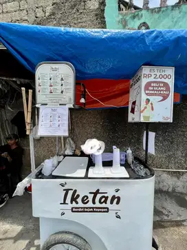 Dijual usaha gerobak booth stand iketan es teh gantung murah franchise