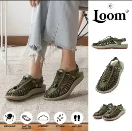 PORTEE Loom Sandal Army Green - size 39