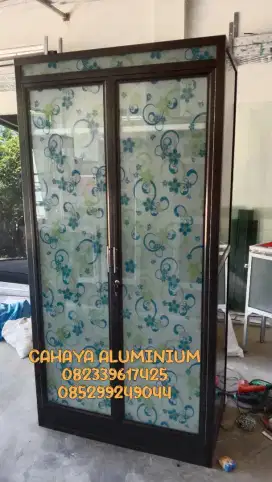 Lemari Pakaian Aluminium 2 Pintu motif Bunga