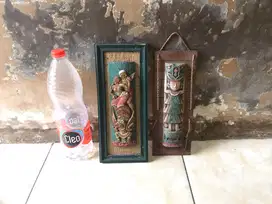 2pcs pajangan dinding primitif antik