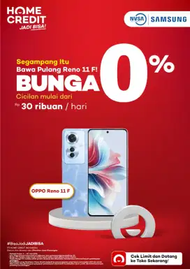 Segampang itu cicilan hp Oppo Reno 11F promo bebas 2x angsuran