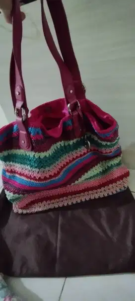 TAS DOWA RAJUT mix LEATHER