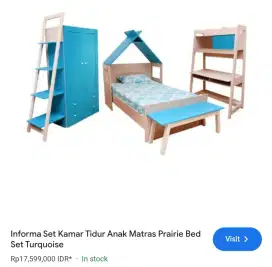 Lemari Dipan tempat tidur meja belajar springbed anak informa 1 set