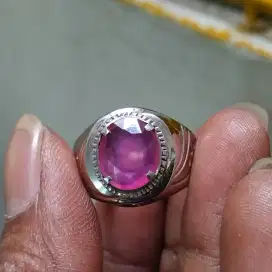 Permata ruby star burma natural ring monel no 9