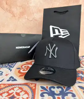 Topi Baseball MLB Caps New Era Hat Logo Metal Besi NY Hitam Fullblack