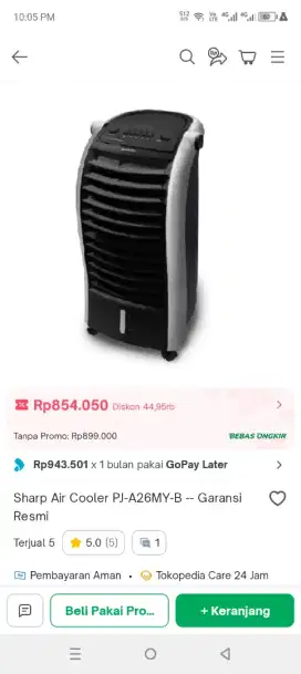 Sharp Air Cooler Tipe PJ-A26MYB