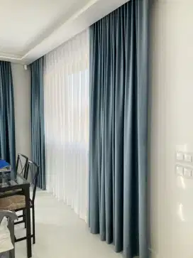 Pasang gordyn gorden murah vertikal roll blind jasa wallpaper dinding