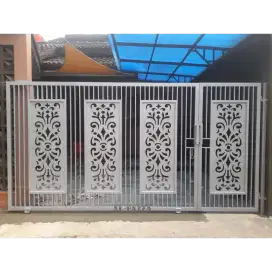 Pintu dorong pagar cutting