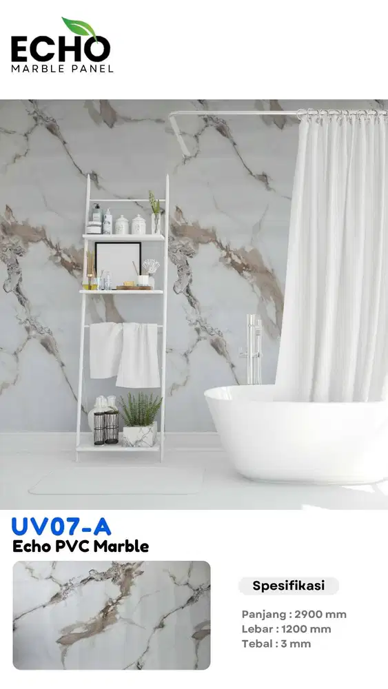 UPVC Marmer ECHO / UPVC Marble Panel / UV Marble 1,2m x 2,9m Kode A