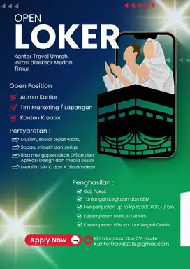 Lowongan Kerja Kantor Travel Umroh dan Haji Medan Sekitar