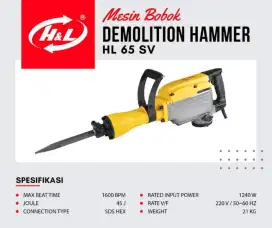 Mesin Bobok beton Aspal Demolition Hammer Jack Hammer HL EDON RYU NRT