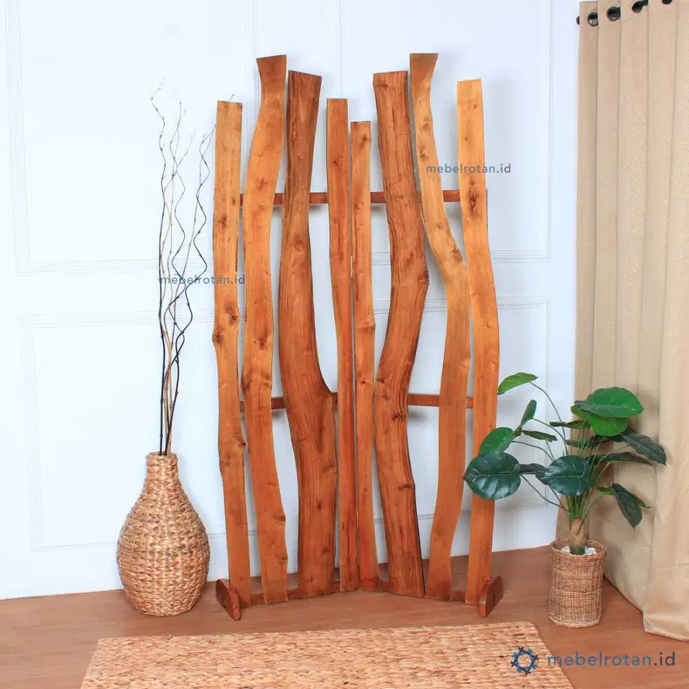 PENYEKAT / PARTISI RUANGAN | SKETSEL KAYU NATURAL WOOD 2 DAUN