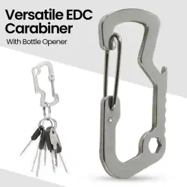 Gantungan Kunci EDC Carabiner Stainless Steel with Bottle Opener