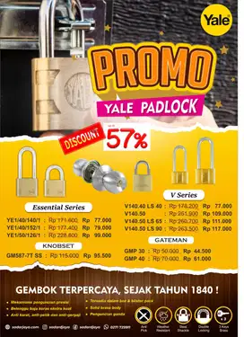 Gembok Yale 30mm 40mm 50mm Kuningan Padlock Brass Hardened Stee