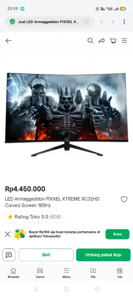 Pixxel 32 inchi HD extrim gandon
