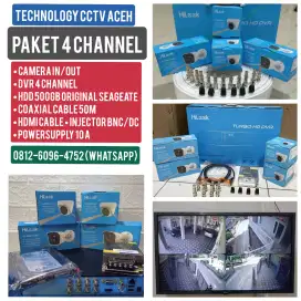 PAKET CCTV HILOOK 4 CHANNEL