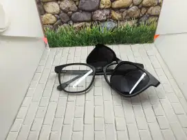 Frame kacamata model kotak free lensa clip on
