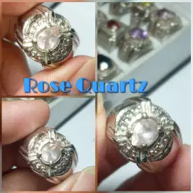 CINCIN BATU PERMATA ROSE QUARTZ