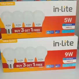 Lampu In-Lite 9watt,  3 Gratis 1