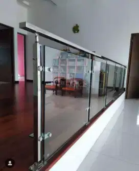 Railing Kaca Stainless Pagar Balkon Kaca Tempered Jogja