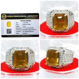 Natural batu permata fire Opal + memo