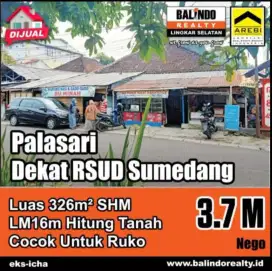 Kavling siap bangun dekat RSUD Sumedang cocok untuk Ruko