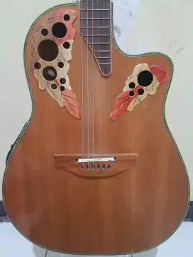 Gitar Akustik Elektrik Antik Merek Allegro Lawas Model Ovation Langka