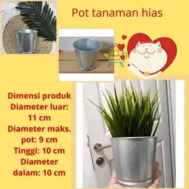 Pot Bunga IKEA BINTJE Baja Galvanis untuk Tanaman Hias 9 cm Anti Karat
