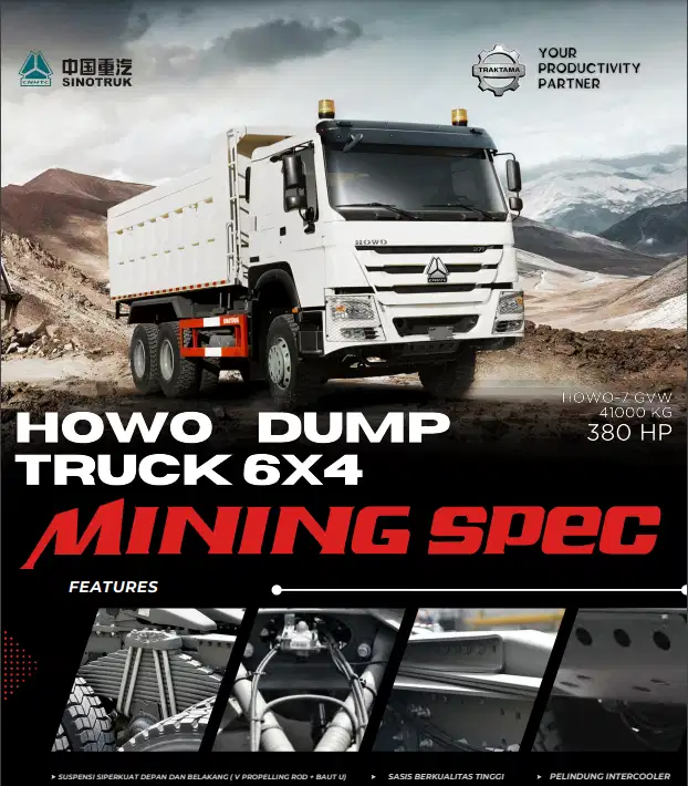 SinoTruk howo dumptruk 6x4 41ton power 380ps Paling Tangguh dikelasnya