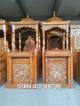 mimbar masjid ready ornamen ukiran