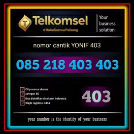 Nomor cantik exsclusive kesatuan 403 spesial edition perdana Telkomsel