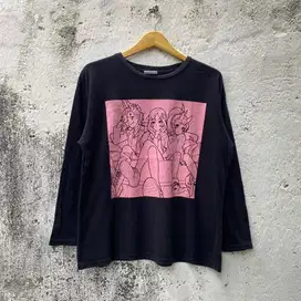 Kaos Monster Strike - Size L fit M - Baju long sleeve