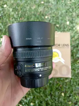 Lensa fix nikon afs 50mm f1.8 fullset