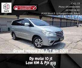 Toyota Kijang Innova 2.0 G AT 2015 / 2014 / 2013 Wrn Silver Low KM