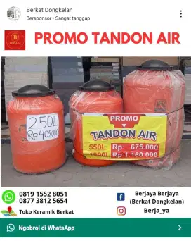 Jual Tandon Air/Tangki Air/Torn/Tampungan Air