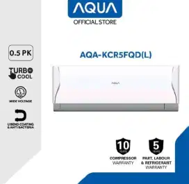 Aqua AC Single Split 1/2pk AQA-KCR5FQDL Freon R32 New Garansi Resmi