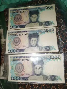 Uang Lama 1000 rupiah 1987 - Uang kuno Uang jadul