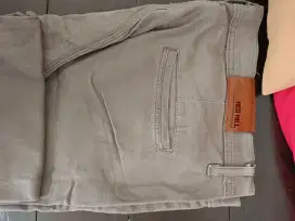 Celana Chinos Jumbo Kain Pria Ukuran 47 lingkar 116-117cm Warna Coklat