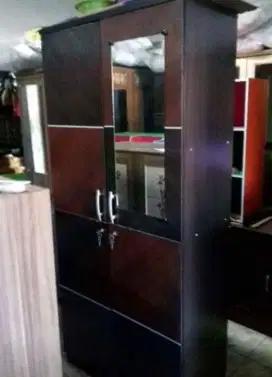 LEMARI PAKAIAN 2 PINTU KACA LUAR CHESSTER ALD 8112 WENGE