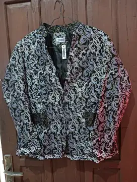 Blazer unisex hitam corak