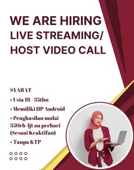 Freelance kerja remote host live streaming host video call