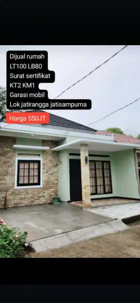 Di jual rumah siap huni akses tol jtikarya .dkt cibubur dkt jln utama